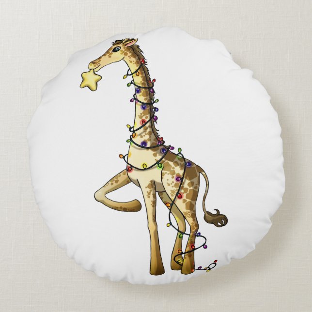 Shiny Giraffe Round Cushion (Back)