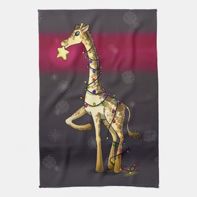 Shiny Giraffe Tea Towel (Vertical)