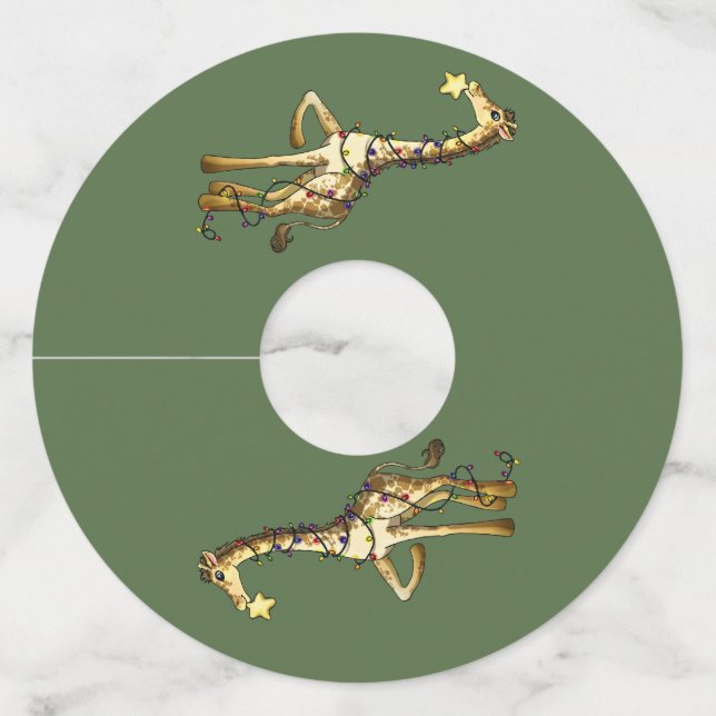 Shiny Giraffe Wine Glass Tag (Front)
