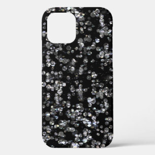 Shiny Glassy Bokeh Glitter Confetti and Black iPhone 12 Pro Case