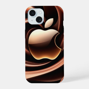 Shiny Gold Apple Liquid Metallic Ribbons iPhone 15 Case
