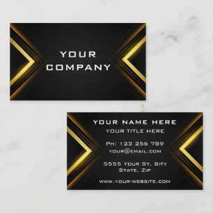 Shiny Gold Arrow Lights Luxury Black Professional Business Card