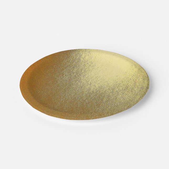 Shiny Gold Art Paper Plate (Angled)