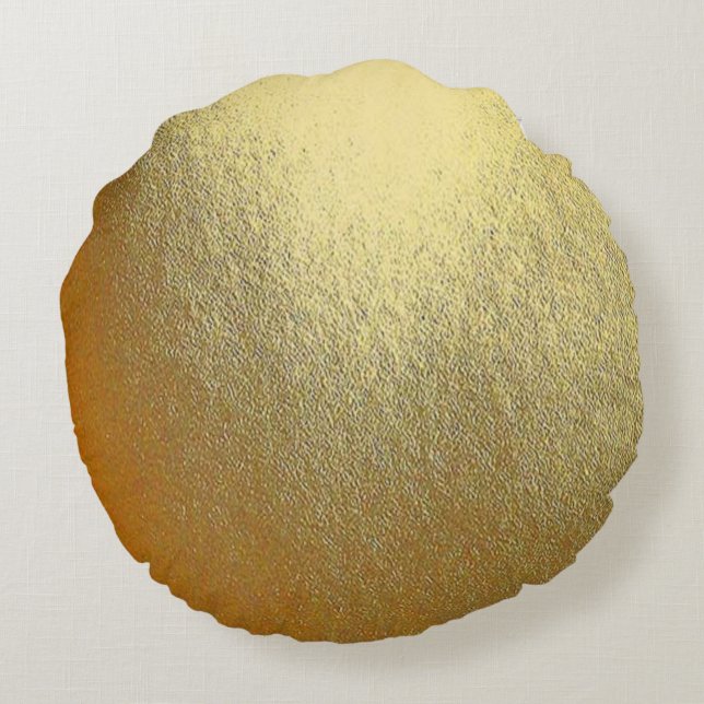Shiny Gold Art Round Cushion (Back)