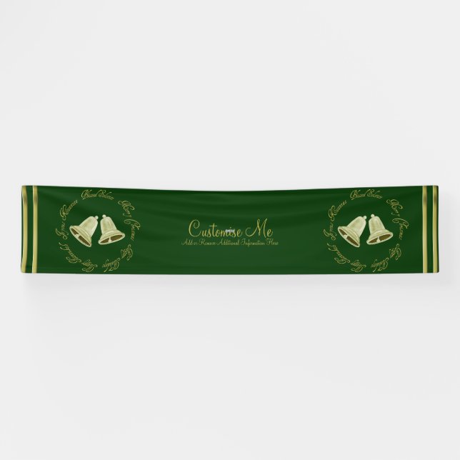 Shiny Gold Bells Banner (Horizontal)