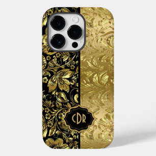 Shiny Gold Damasks On Black Background  Case-Mate iPhone 14 Pro Case