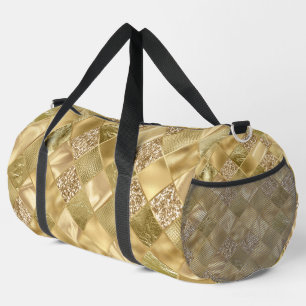 SHINY GOLD DIAMOND TEXTURE LOOK DUFFLE BAG