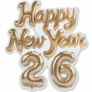 Shiny Gold Foil Balloon Happy New Year