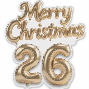 Shiny Gold Foil Balloon Merry Christmas