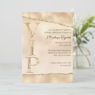 Shiny Gold Glitter Glamourous VIP Party Invitation