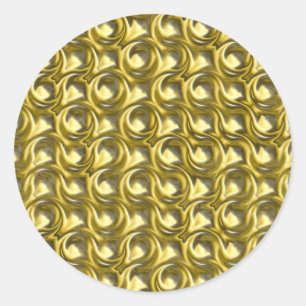 Shiny Gold Loops Classic Round Sticker