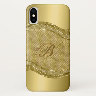 Shiny Gold Metallic Look With Diamonds Pattern Case-Mate iPhone Case