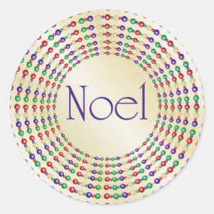 Shiny Gold Noel Stickers