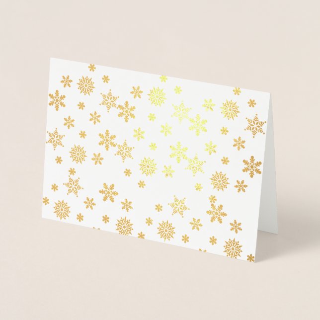 Shiny Gold Snowflakes Foil Card (Front)