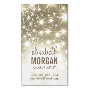 Shiny Gold Sparkles Glamours Magnetic Business Card