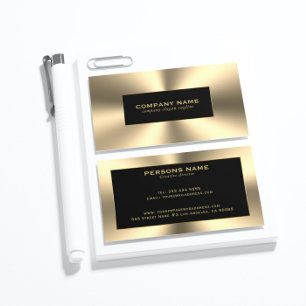 Shiny Gold Tones Stainless Steel Look Business Card