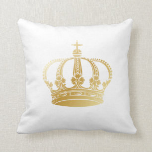 Shiny Gold Vintage Crown Cushion