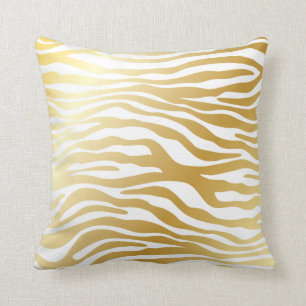 Shiny Gold Zebra Pattern Cushion