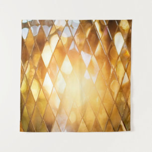 Shiny golden mosaic glass tapestry