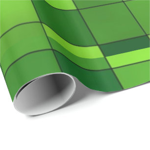 Shiny Green Mosaic Pattern Wrapping Paper