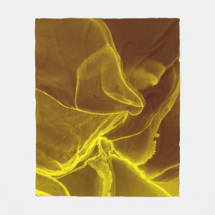 Shiny green, purple and golden glittering paillett fleece blanket