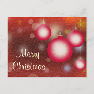 Shiny Hanging Christmas Ornaments Holiday Postcard