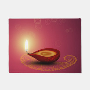 Shiny Happy Diwali Diya - Doormat