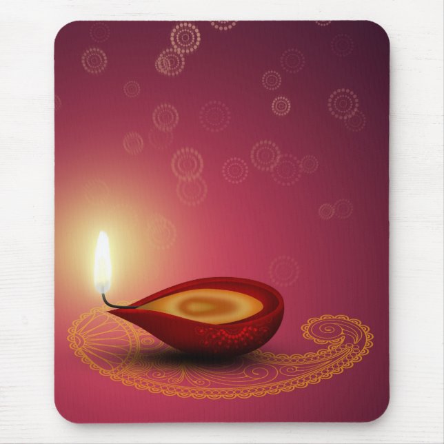 Shiny Happy Diwali Diya - Mousepad (Front)