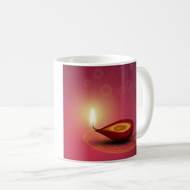 Shiny Happy Diwali Diya - Mug (Front Right)