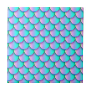 Shiny holographic mermaid tail  ceramic tile