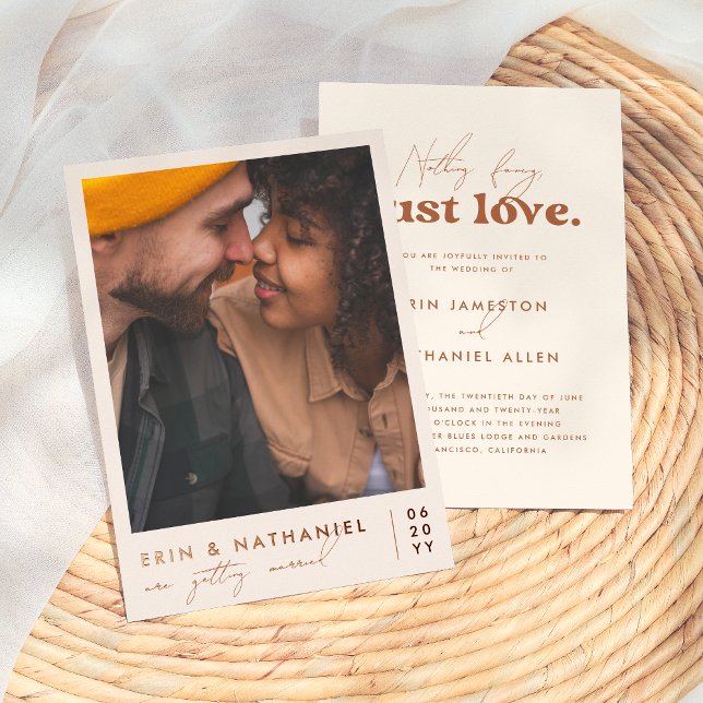 Shiny Just Love Cream Terracotta Retro Wedding (Creator Uploaded)