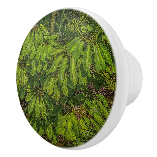 Shiny Leaves in Sunlight  Ceramic Knob (Right)
