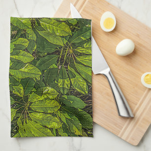 Shiny Leaves in Sunlight Tea Towel