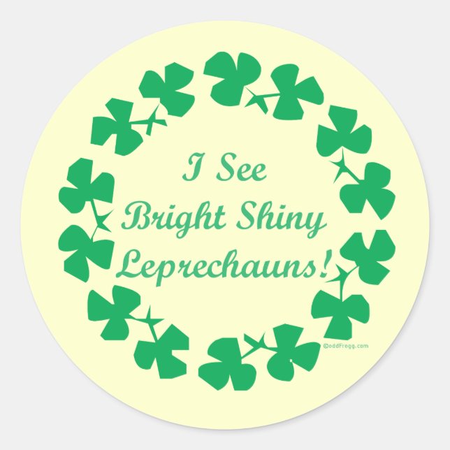 Shiny Leprechauns St. Patrick's Day Stickers (Front)