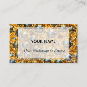 Shiny lights abstract golden Christmas balls Busin Business Card