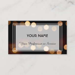 Shiny lights abstract golden sparkles design business card