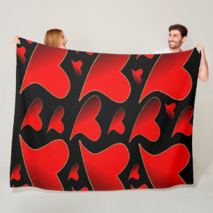 shiny, love, heart, red, valentine, romantic, roma fleece blanket