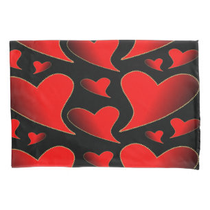 shiny, love, heart, red, valentine, romantic, roma pillowcase