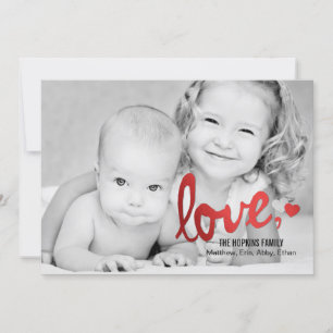 Shiny Love Valentine's Day Photo Cards - Red