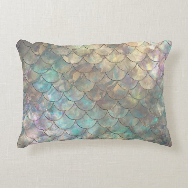 Shiny Mermaid Print Decorative Cushion (Front)