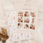Shiny Merry Little Moments 9 Photo Christmas Foil Holiday Card<br><div class="desc">Add some shine to your Christmas cards with real gold, silver, or rose gold foil! This classic and timeless metallic style is sure to add another level to your cards. Embrace the essence of togetherness with our "Merry Little Moments" Christmas Holiday Photo Cards. The message is written at the top...</div>