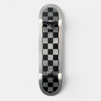 Shiny Metal Checker Board Skateboard