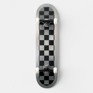 Shiny Metal Checker Board Skateboard