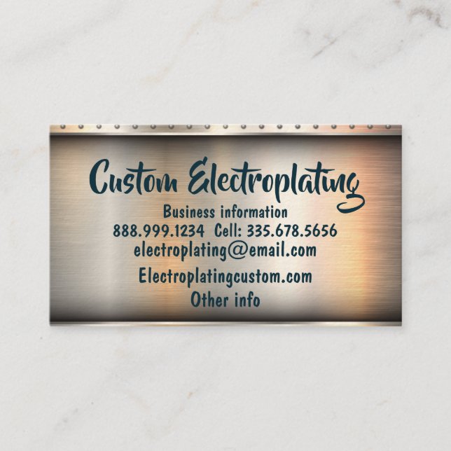 Shiny Metal Electroplating Business Card (Front)
