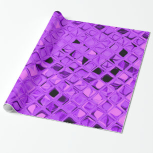 Shiny Metallic Amethyst Purple Diamond Serpentine Wrapping Paper