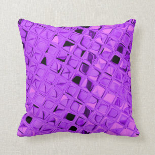 Shiny Metallic Amethyst Purple Grape Diamond Cushion