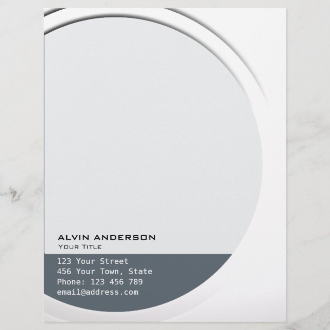 Shiny Metallic Customisable any Text and Colour Personalised Letterhead (Front)