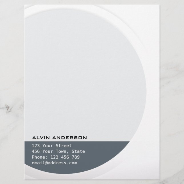 Shiny Metallic Customisable any Text and Colour Personalized Letterhead (Front)