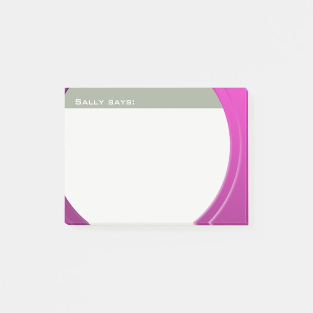 Shiny Metallic Customisable any Text and Colour Post-it Notes (Front)