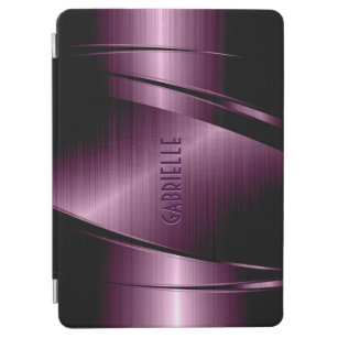 Shiny Metallic Dark Purple Brushed Aluminium Look iPad Air Cover